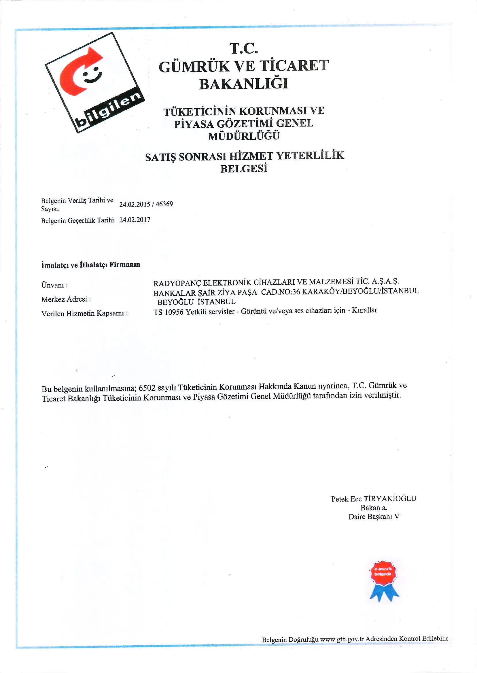 Sanayi Sicil Belgesi