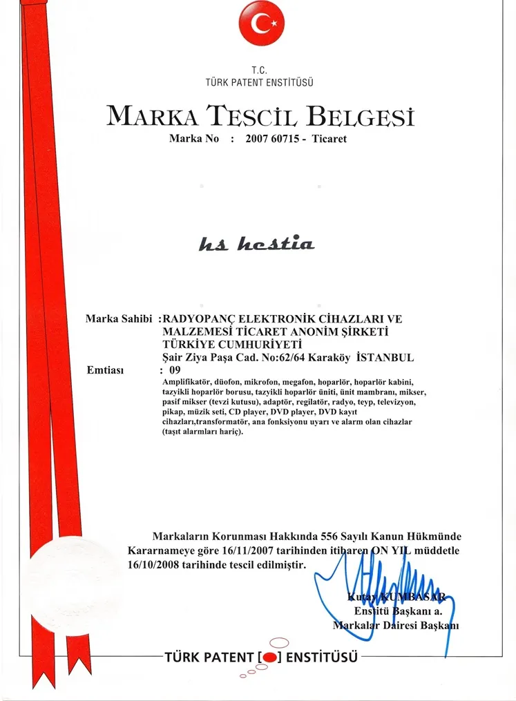 Hestia Marka Tescil